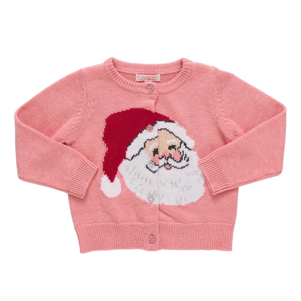 PINK CHICKEN Girl’s Santa Cardigan
